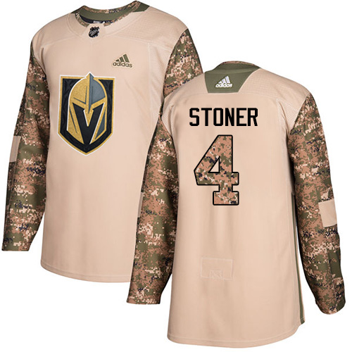 Adidas Golden Knights #4 Clayton Stoner Camo Authentic Veterans Day Stitched NHL Jersey - Click Image to Close